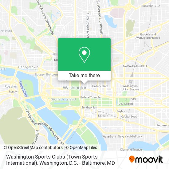 Mapa de Washington Sports Clubs (Town Sports International)