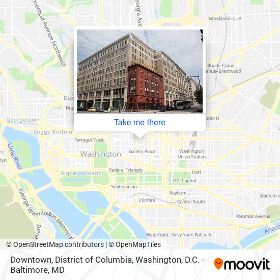 Mapa de Downtown, District of Columbia