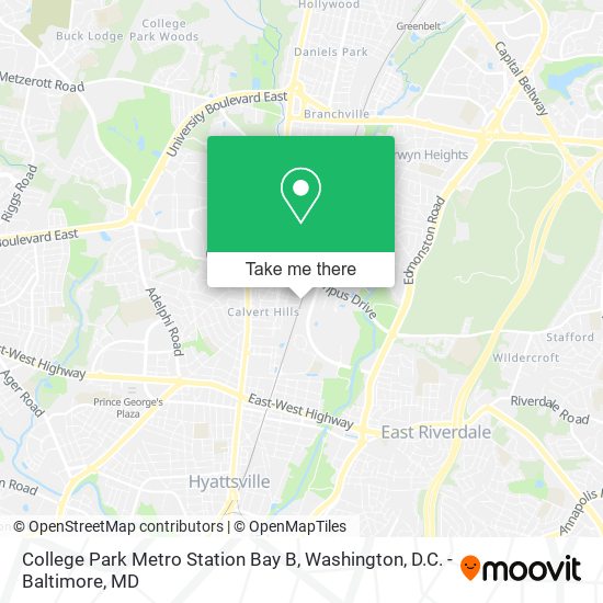 College Park Metro Station Bay B map
