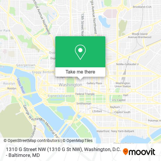 Mapa de 1310 G Street NW