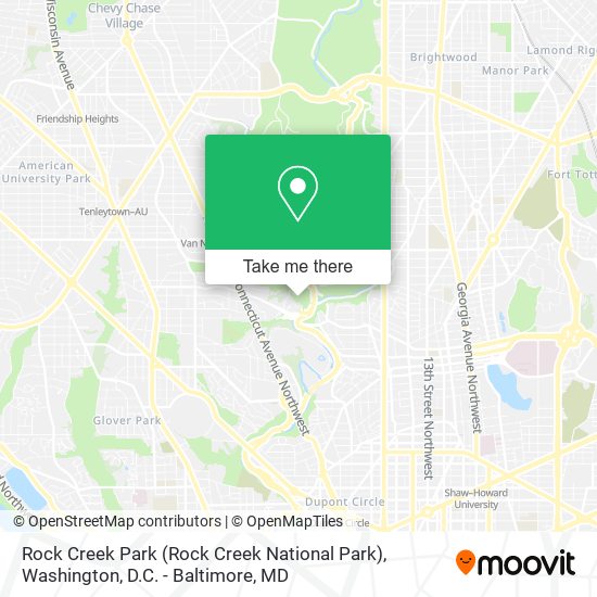 Rock Creek Park map