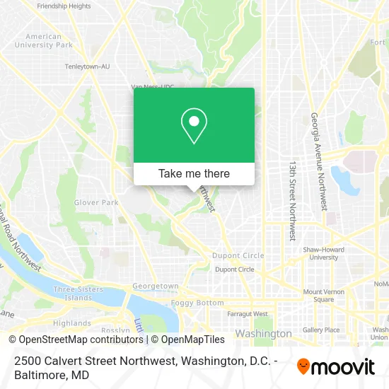 2500 Calvert Street Northwest map