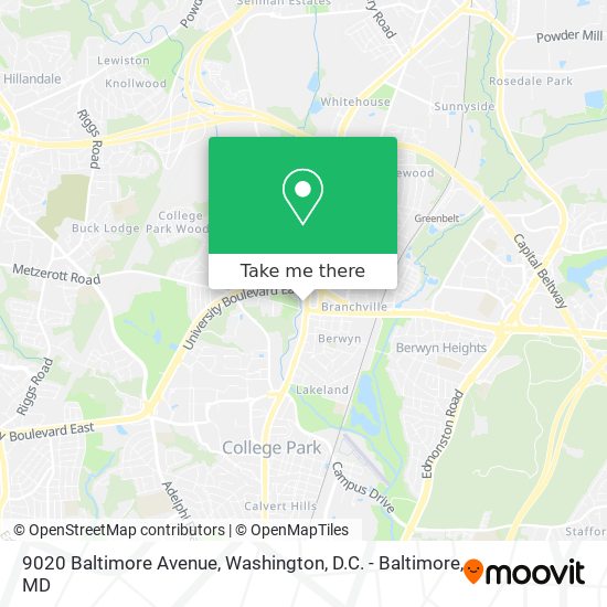 9020 Baltimore Avenue map