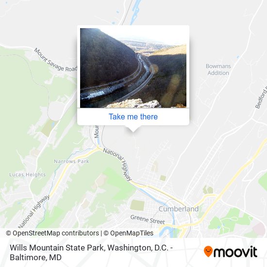 Wills Mountain State Park map
