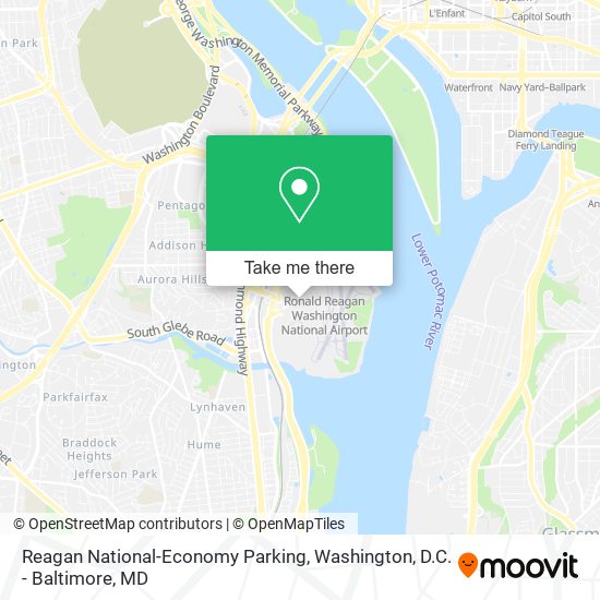 Reagan National-Economy Parking map