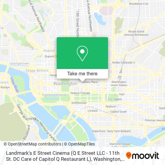 Landmark's E Street Cinema (Q E Street LLC - 11th St. DC Care of Capitol Q Restaurant L) map