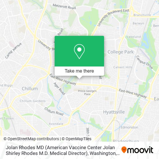 Mapa de Jolan Rhodes MD (American Vaccine Center Jolan Shirley Rhodes M.D. Medical Director)