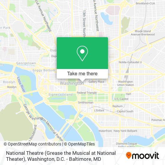 National Theatre (Grease the Musical at National Theater) map