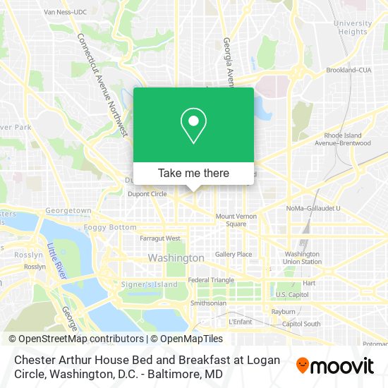 Chester Arthur House Bed and Breakfast at Logan Circle map