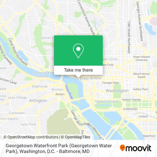 Mapa de Georgetown Waterfront Park (Georgetown Water Park)