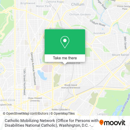 Mapa de Catholic Mobilizing Network (Office for Persons with Disabilities National Catholic)