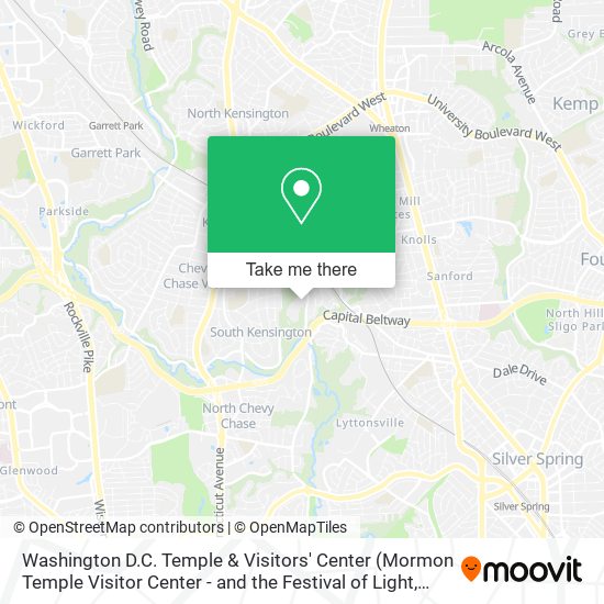 Mapa de Washington D.C. Temple & Visitors' Center