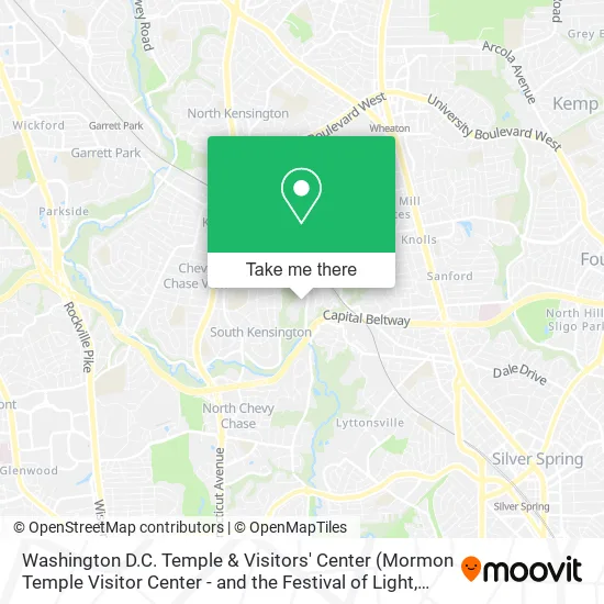 Mapa de Washington D.C. Temple & Visitors' Center