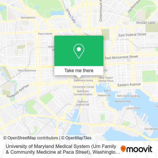 University of Maryland Medical System (Um Family & Community Medicine at Paca Street) map