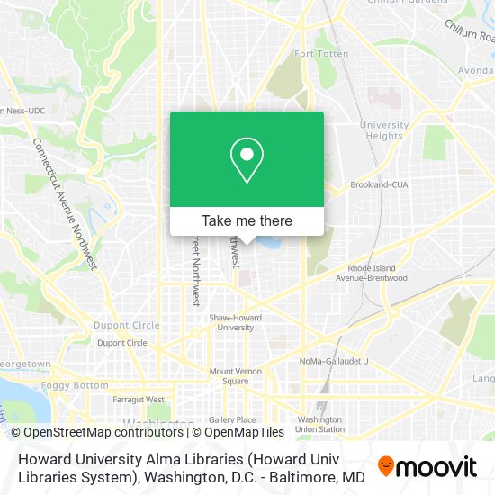 Mapa de Howard University Alma Libraries (Howard Univ Libraries System)
