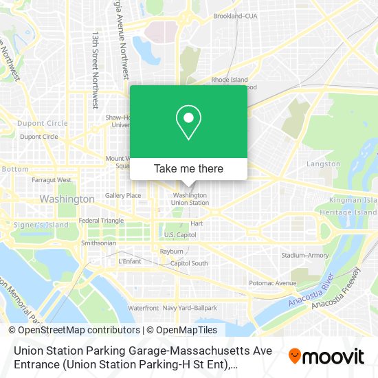 Union Station Parking Garage-Massachusetts Ave Entrance (Union Station Parking-H St Ent) map