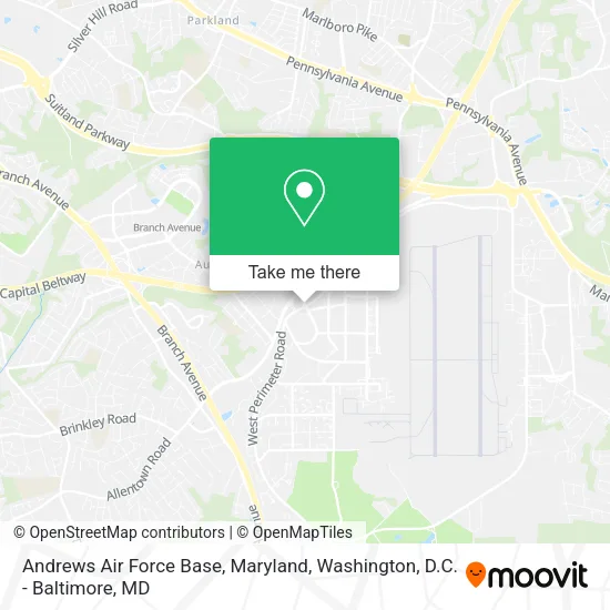 Mapa de Andrews Air Force Base, Maryland