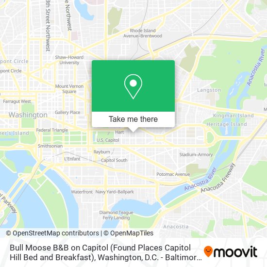 Mapa de Bull Moose B&B on Capitol (Found Places Capitol Hill Bed and Breakfast)