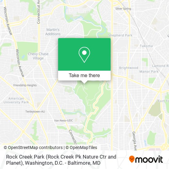 Rock Creek Park (Rock Creek Pk Nature Ctr and Planet) map