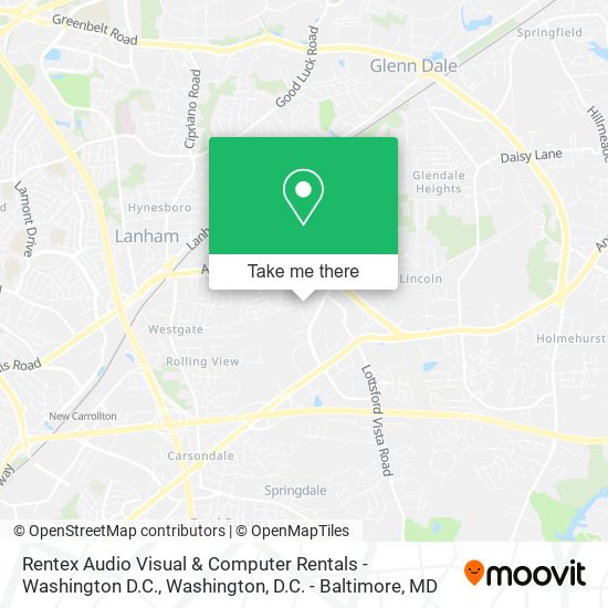 Rentex Audio Visual & Computer Rentals - Washington D.C. map