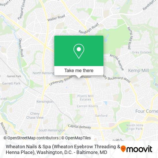 Mapa de Wheaton Nails & Spa (Wheaton Eyebrow Threading & Henna Place)