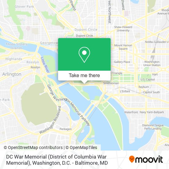 Mapa de DC War Memorial (District of Columbia War Memorial)