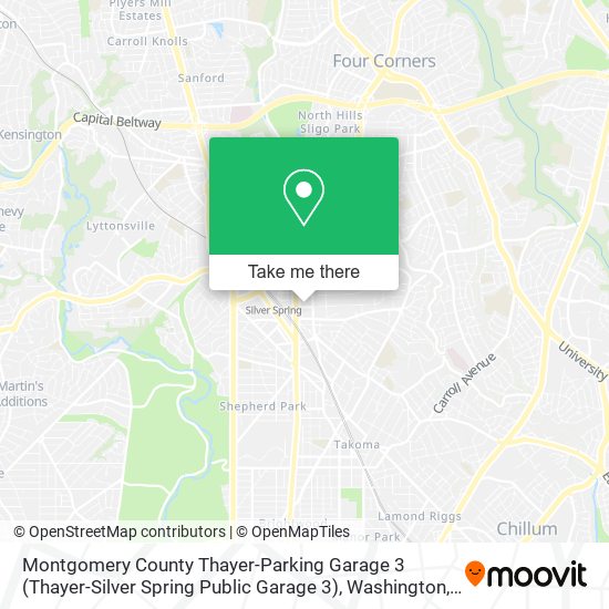Montgomery County Thayer-Parking Garage 3 (Thayer-Silver Spring Public Garage 3) map