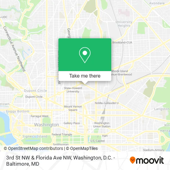 Mapa de 3rd St NW & Florida Ave NW