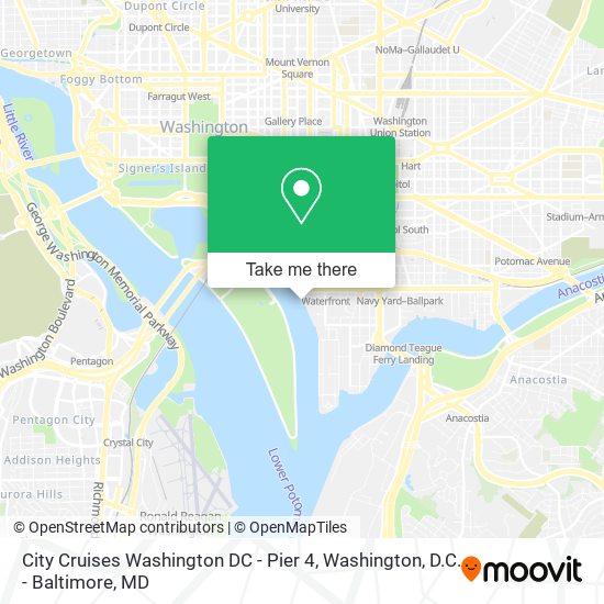 City Cruises Washington DC - Pier 4 map