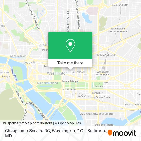 Cheap Limo Service DC map