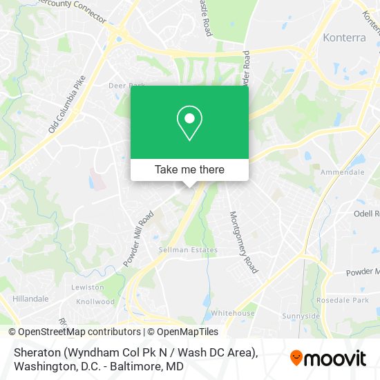 Sheraton (Wyndham Col Pk N / Wash DC Area) map