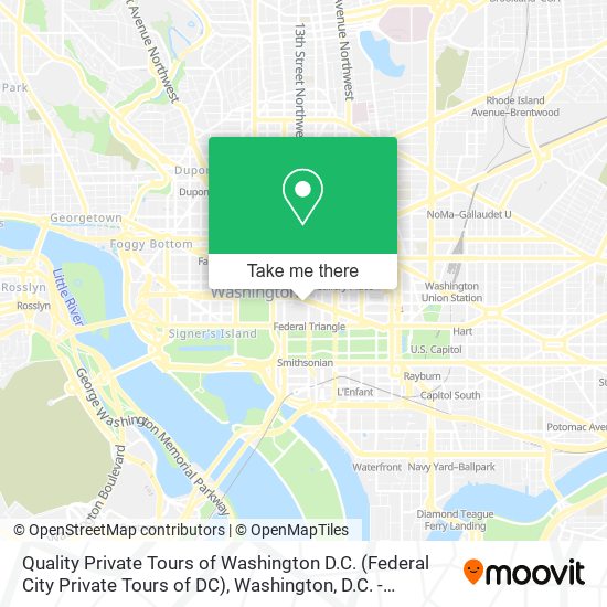 Quality Private Tours of Washington D.C. (Federal City Private Tours of DC) map