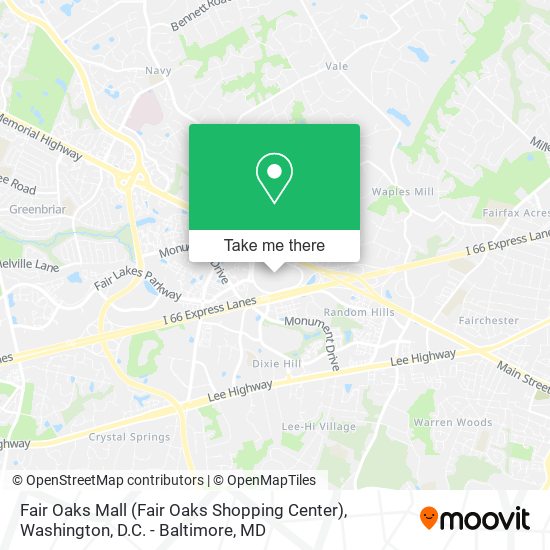 Mapa de Fair Oaks Mall (Fair Oaks Shopping Center)