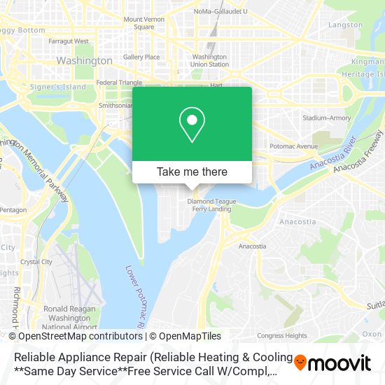 Reliable Appliance Repair map