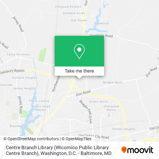 Mapa de Centre Branch Library (Wicomico Public Library Centre Branch)