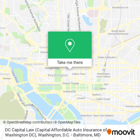 Mapa de DC Capital Law (Capital Affordable Auto Insurance of Washington DC)