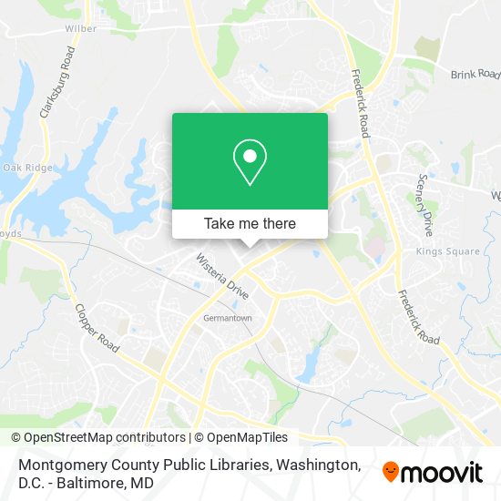 Mapa de Montgomery County Public Libraries