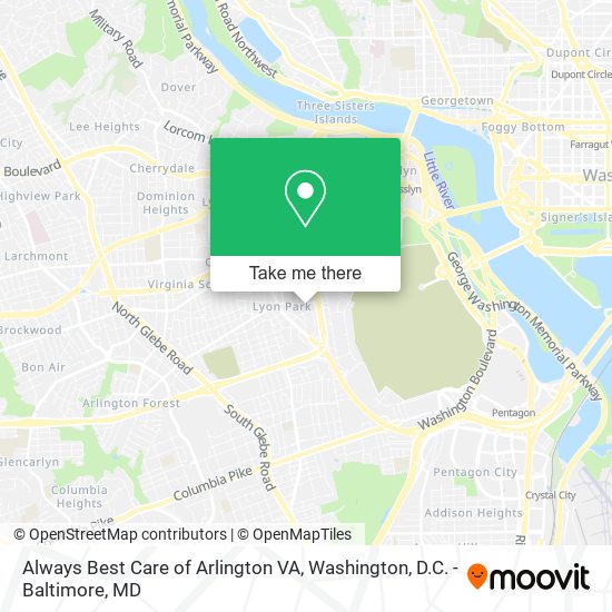 Always Best Care of Arlington VA map