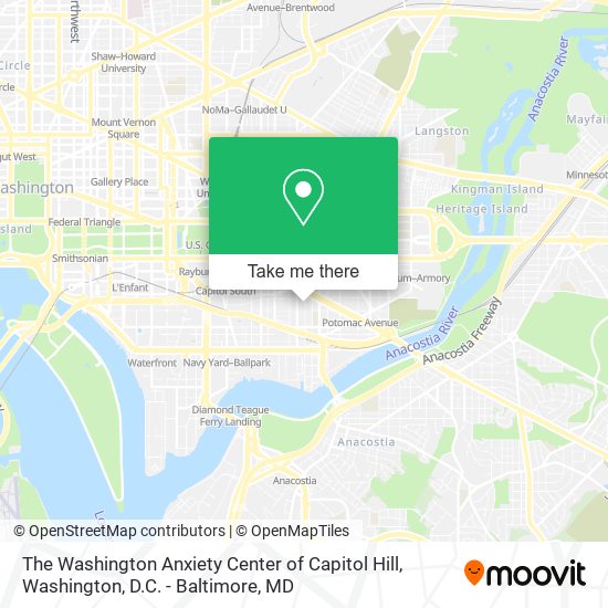 Mapa de The Washington Anxiety Center of Capitol Hill
