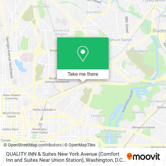 Mapa de QUALITY INN & Suites New York Avenue (Comfort Inn and Suites Near Union Station)