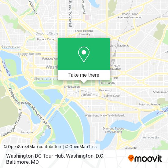 Mapa de Washington DC Tour Hub