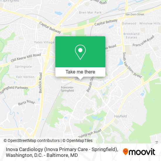 Inova Cardiology (Inova Primary Care - Springfield) map