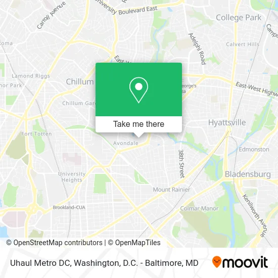 Uhaul Metro DC map