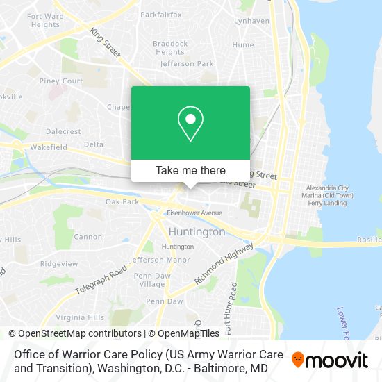 Mapa de Office of Warrior Care Policy (US Army Warrior Care and Transition)