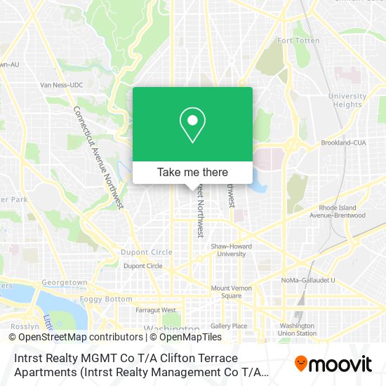 Mapa de Intrst Realty MGMT Co T / A Clifton Terrace Apartments