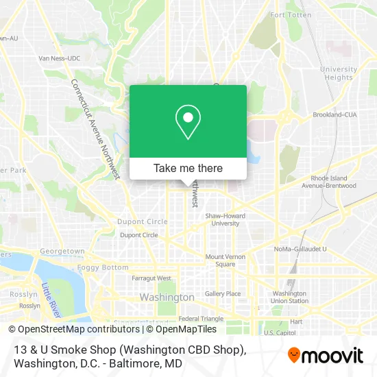 13 & U Smoke Shop (Washington CBD Shop) map