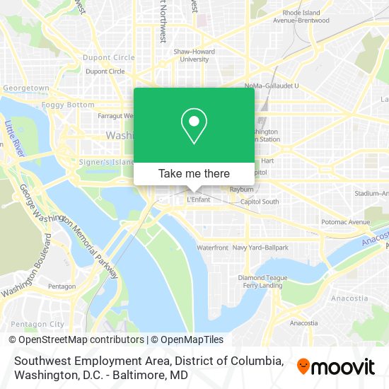 Southwest Employment Area, District of Columbia map