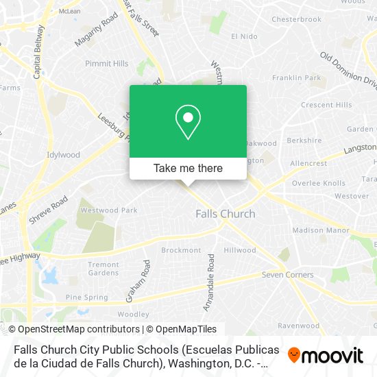 Falls Church City Public Schools (Escuelas Publicas de la Ciudad de Falls Church) map