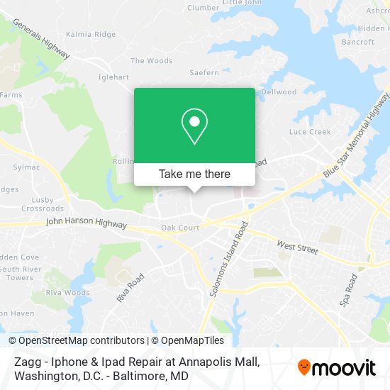 Zagg - Iphone & Ipad Repair at Annapolis Mall map