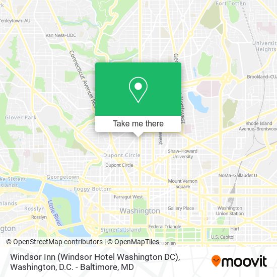 Mapa de Windsor Inn (Windsor Hotel Washington DC)